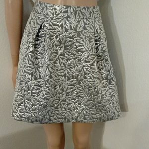 Behnaz Sarafpour Silver Metallic Mini Skirt